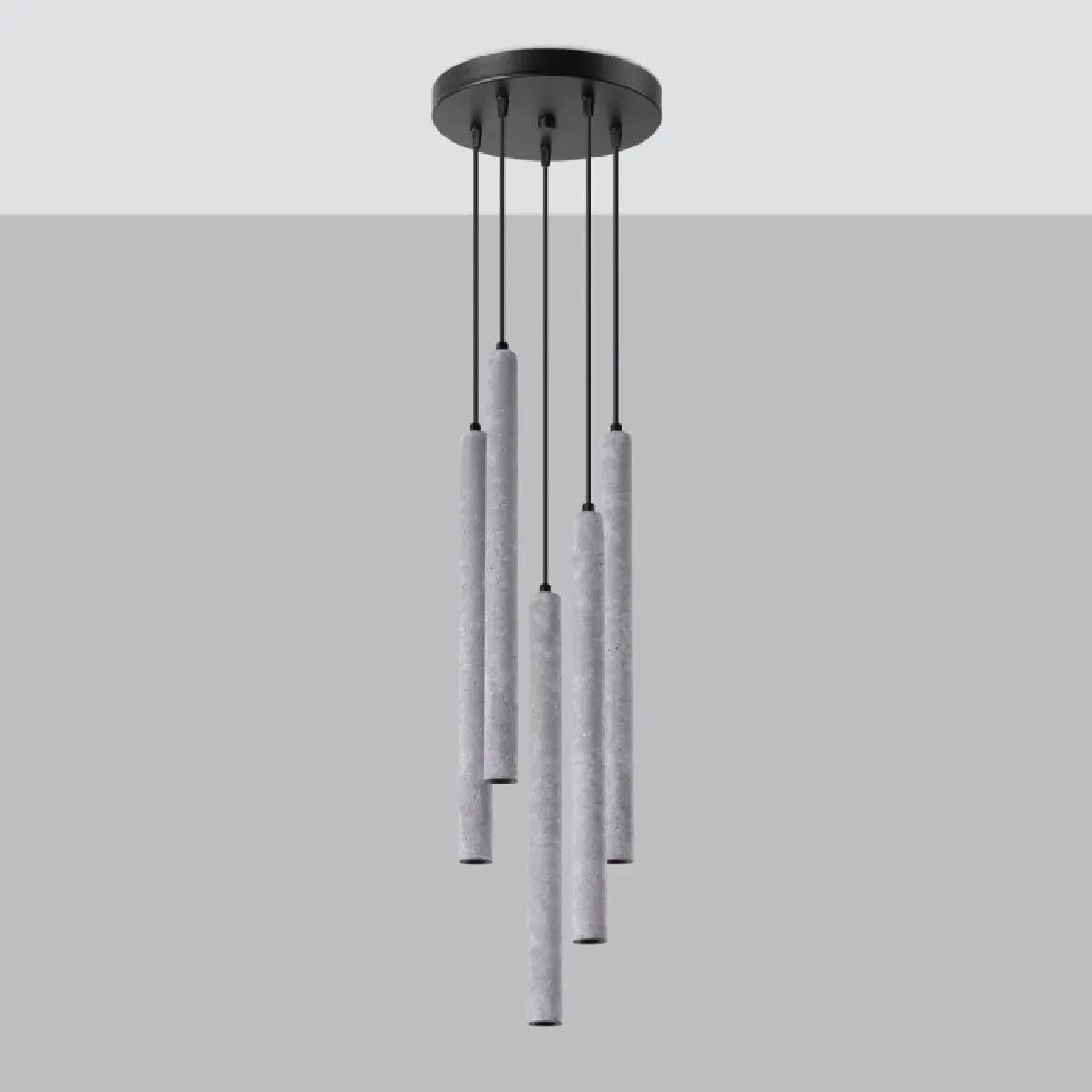 Lampe suspendue Noraaeen 5P béton 110 x 25 x 25( h x l x P en cm )