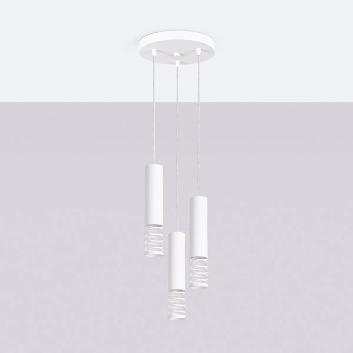 Lampe suspendue LAMI 3P blanc 125 x 25 x 25( h x l x P en cm )
