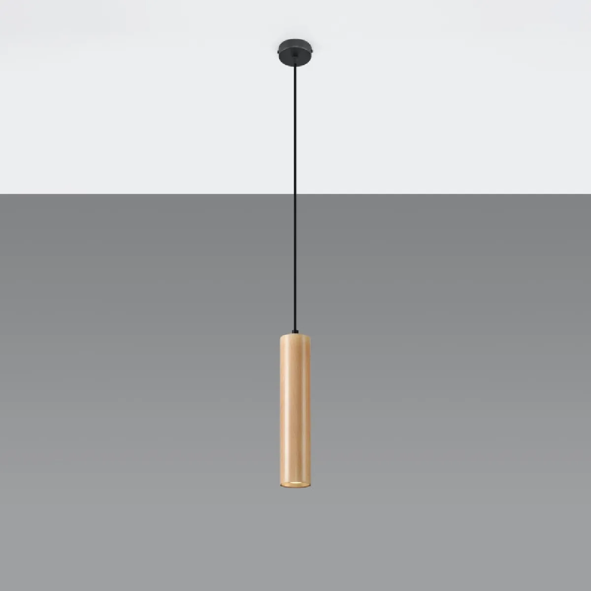 Lampe suspendue Elyaiais bois 105 x 8 x 8( h x l x P en cm )