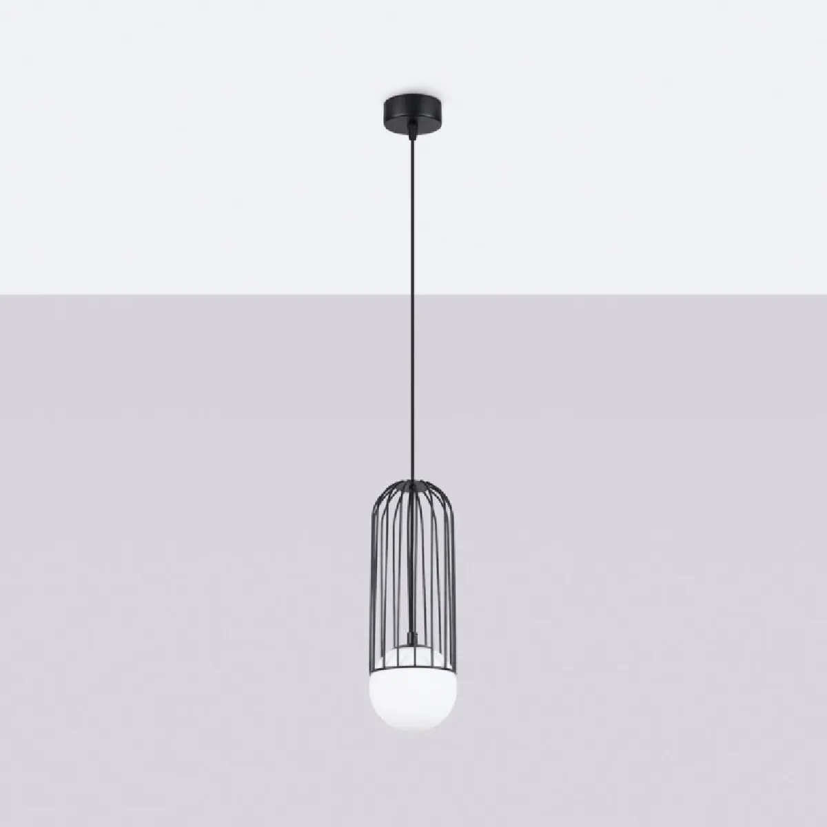 Lampe suspendue Velaela 1 noir 115 x 12 x 12( h x l x P en cm )