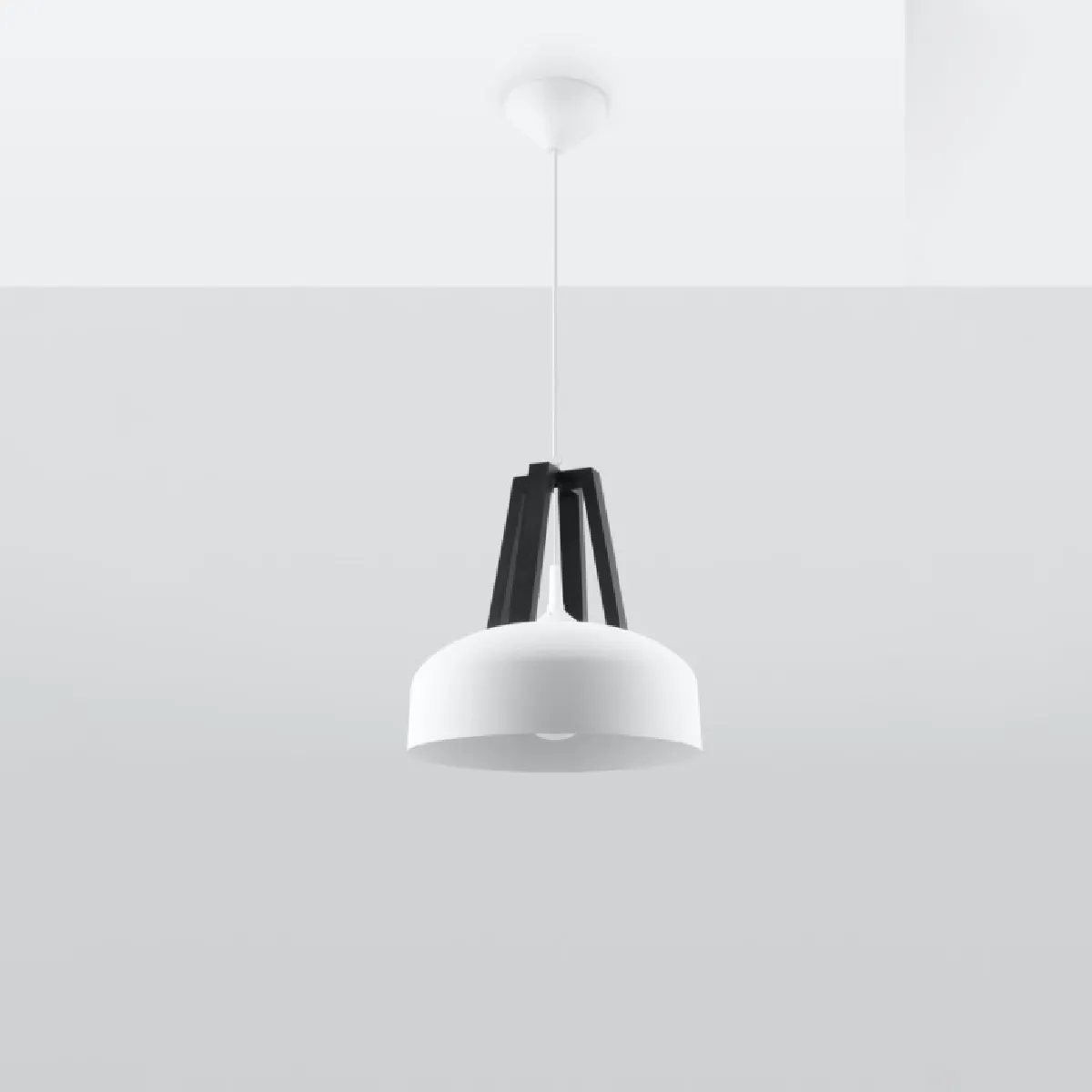 Lampe pendante Veliala blanc/noir 85 x 30 x 30( h x l x P en cm )