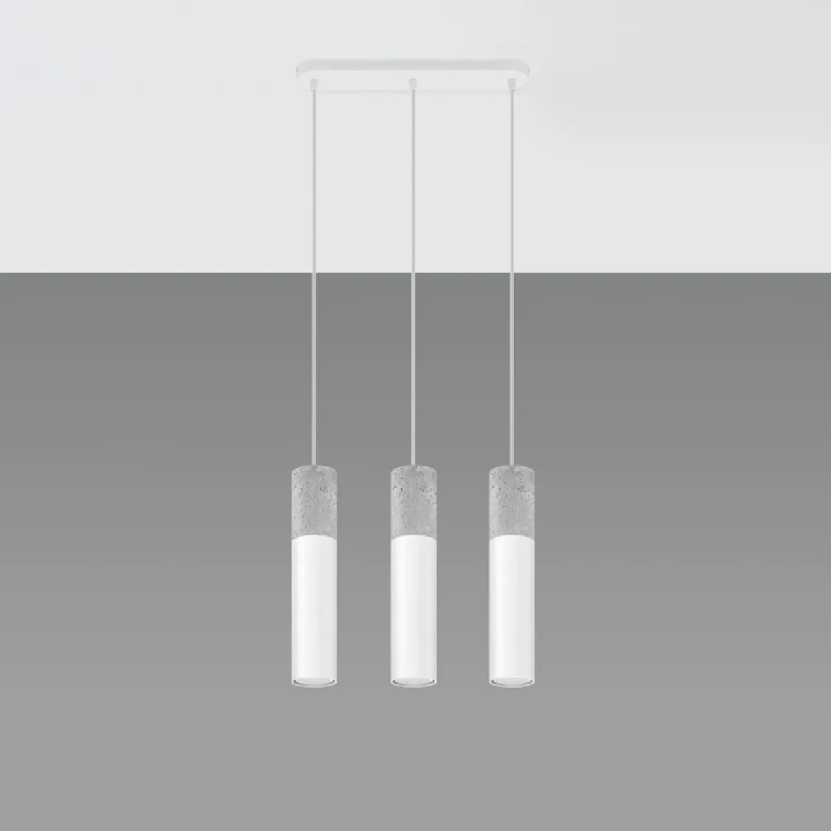 Lampe suspendue BORGIO 3L blanc 90 x 45 x 6( h x l x P en cm )