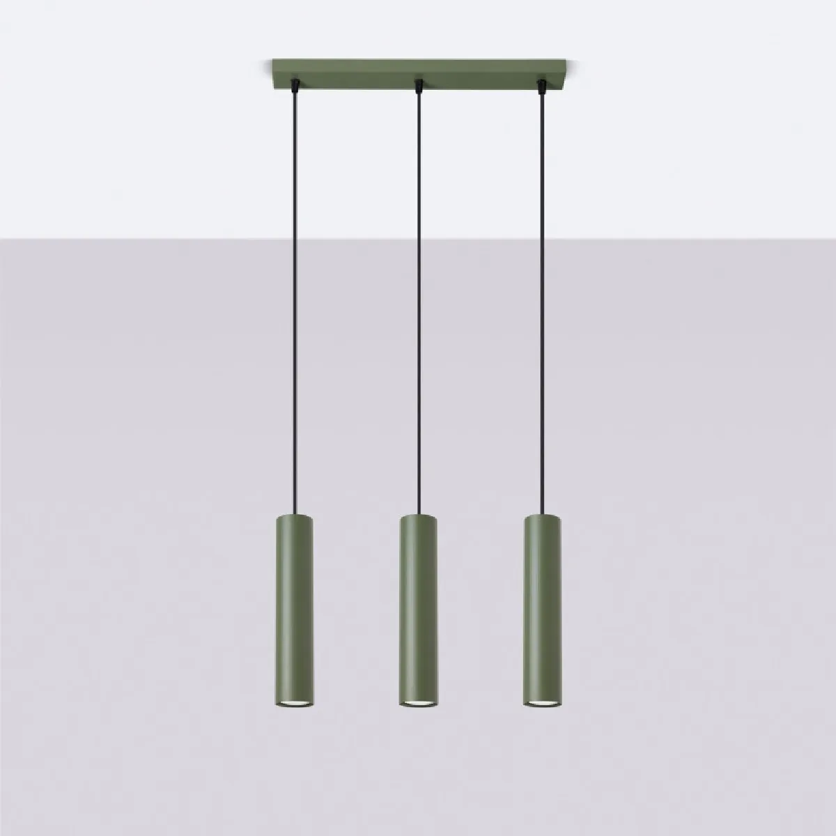 Lampe suspendue Noraaena 3L vert olive 98 x 45 x 6( h x l x P en cm )