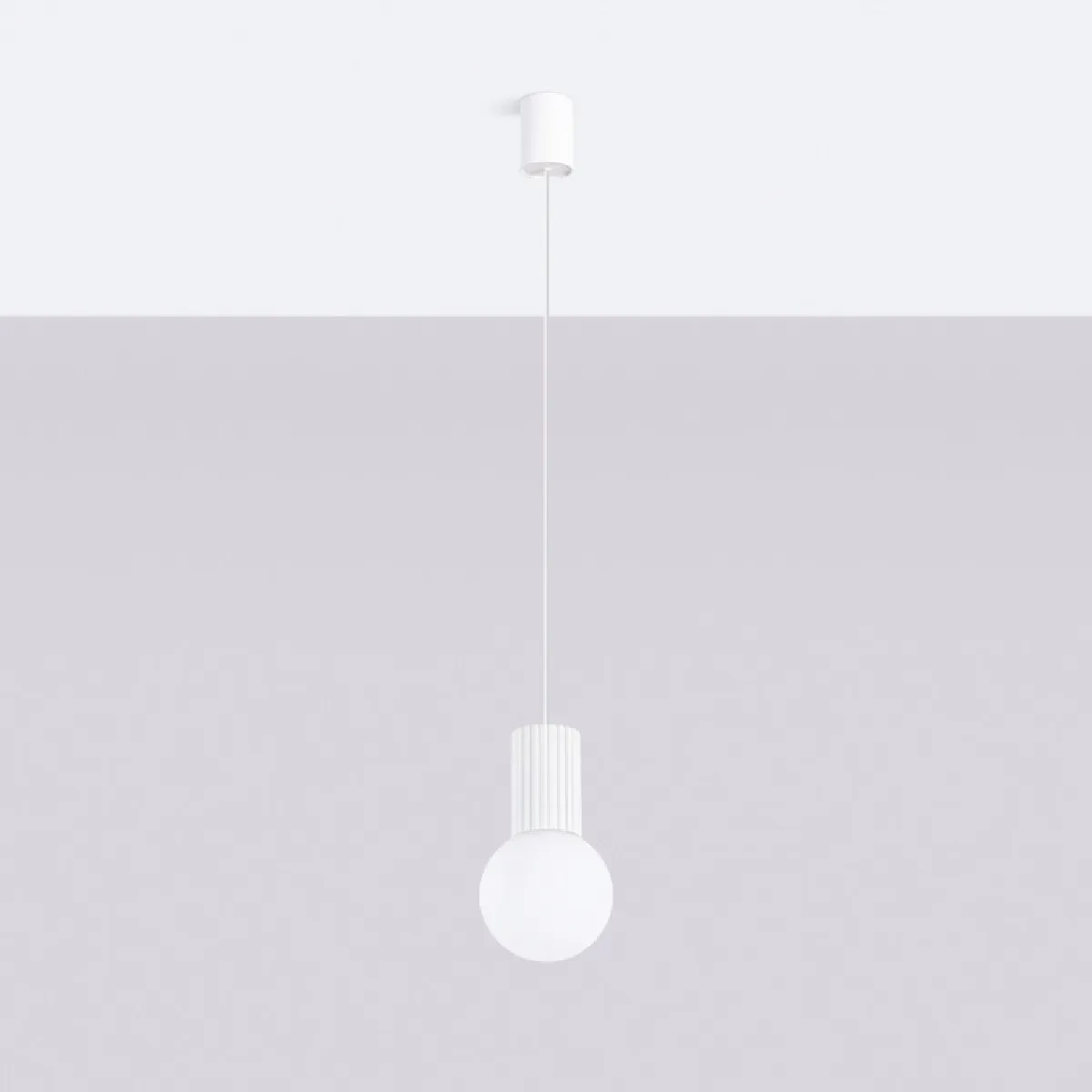 Lampe suspendue HALO 1 blanc 120 x 12 x 12( h x l x P en cm )