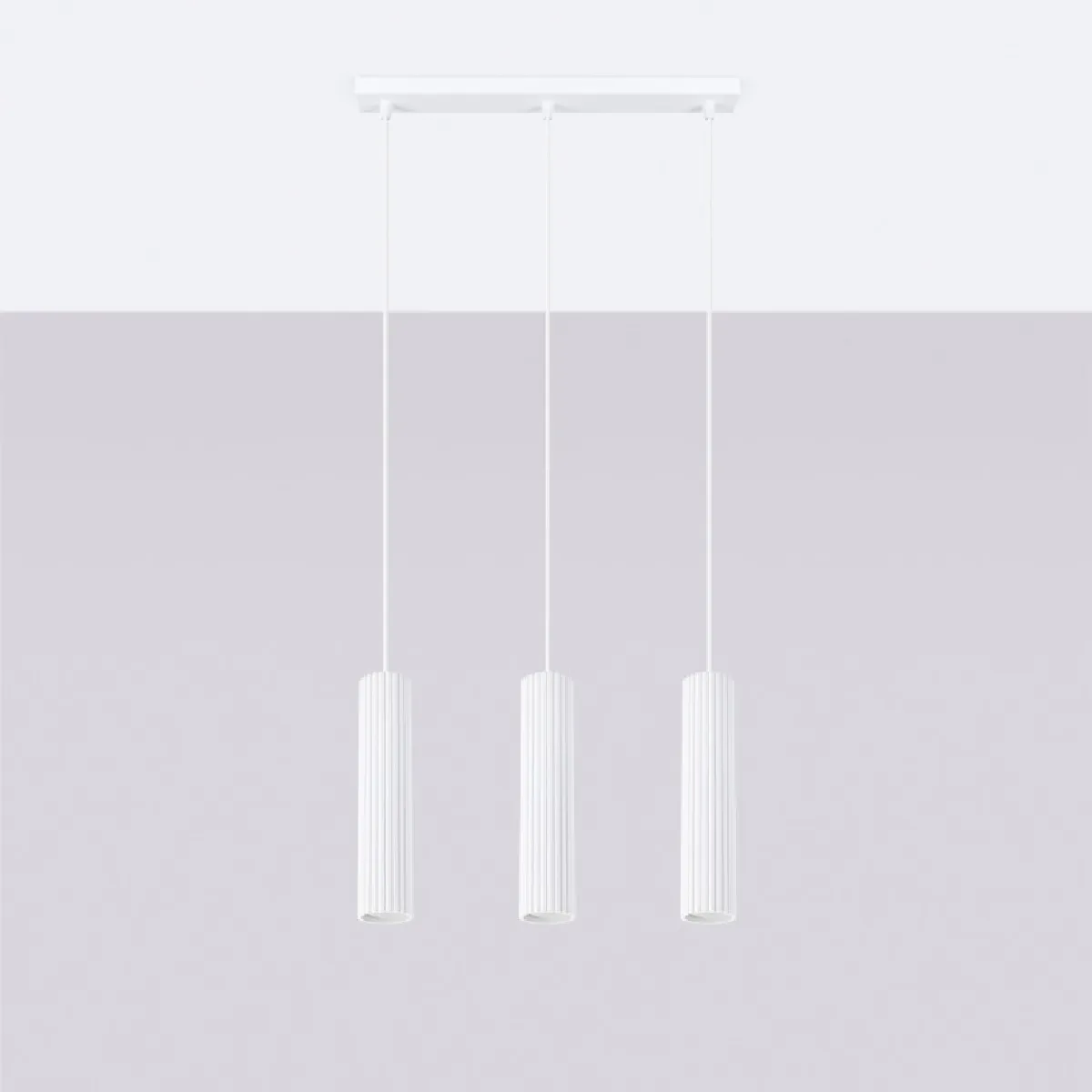 Lampe suspendue Elaen 3L blanc 98 x 45 x 6.5( h x l x P en cm )