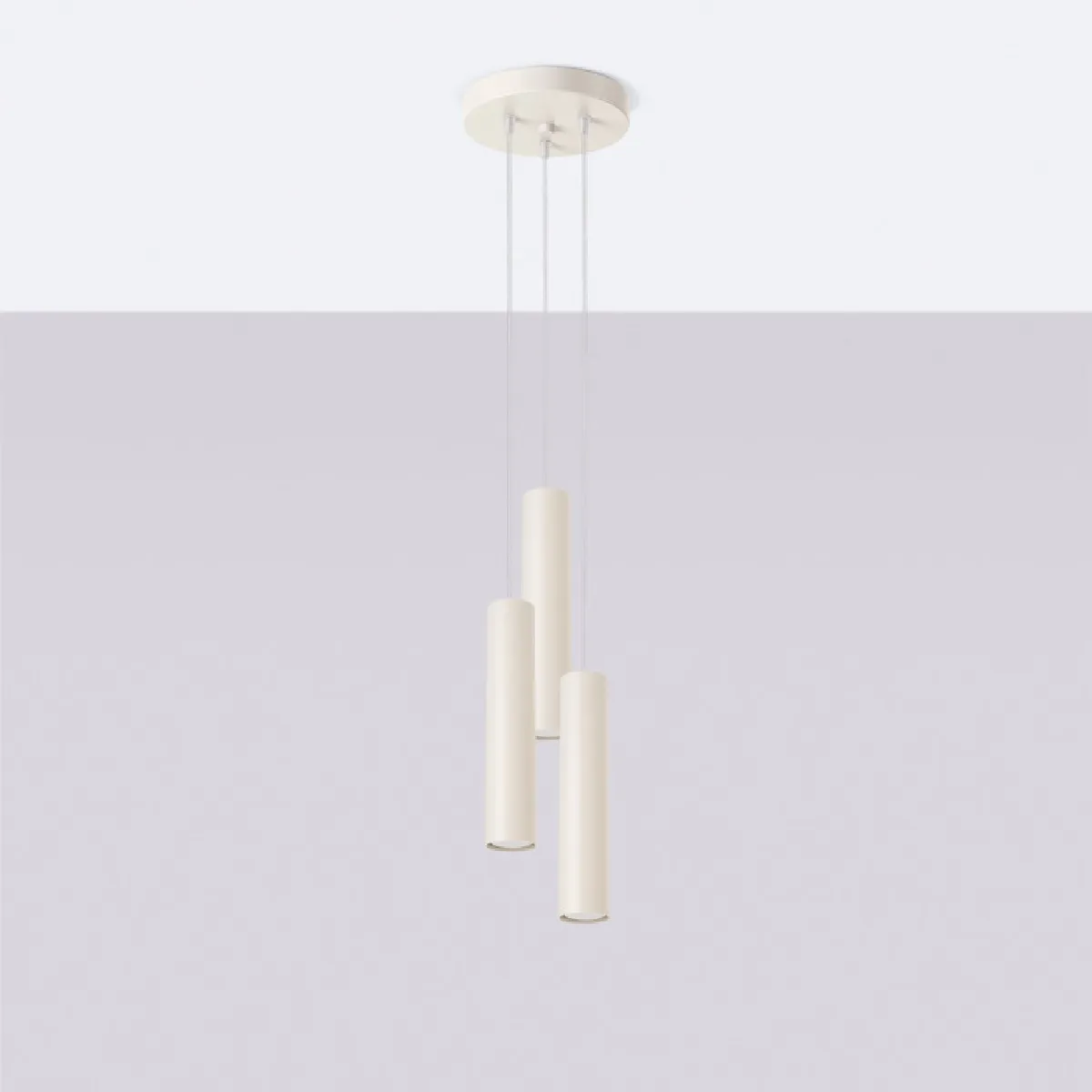 Lampe suspendue Noraaena 3P beige 108 x 19.5 x 19.5( h x l x P en cm )