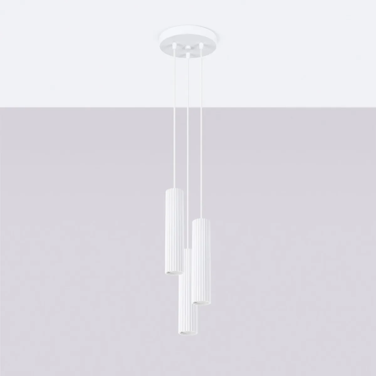 Lampe suspendue Elaen 3P blanc 108 x 19.5 x 19.5( h x l x P en cm )