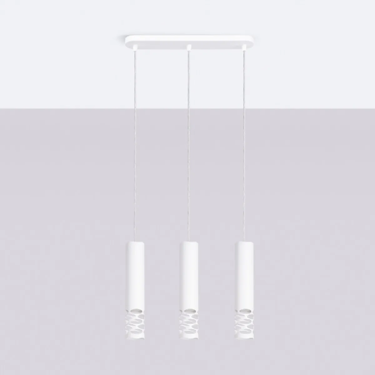 Lampe suspendue LIRO 3L blanc 125 x 40 x 6( h x l x P en cm )