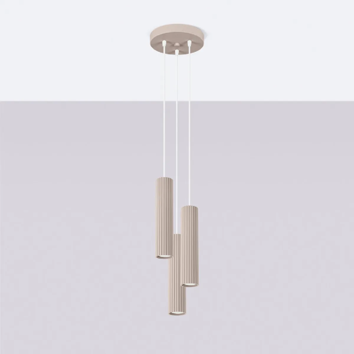 Lampe suspendue Elaen 3P taupe 108 x 19.5 x 19.5( h x l x P en cm )