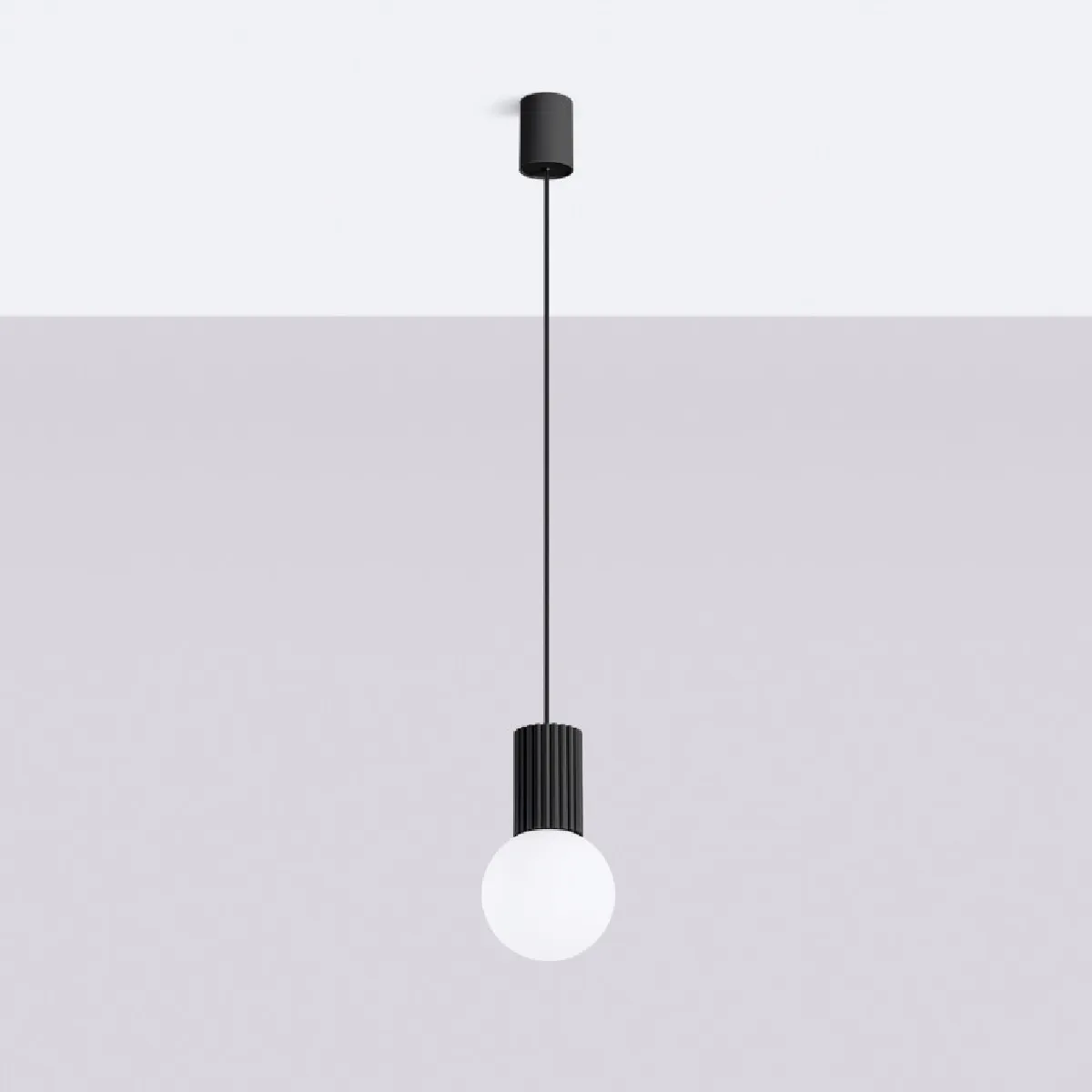 Lampe suspendue HALO 1 noir 120 x 12 x 12( h x l x P en cm )