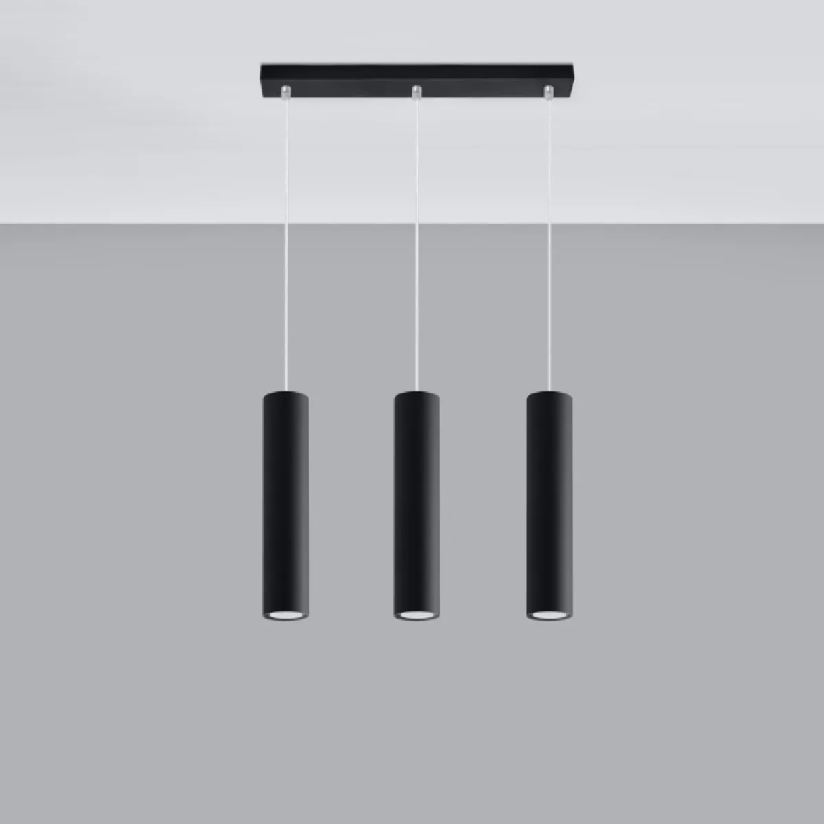 Lampe suspendue Noraaena 3L noir 90 x 45 x 6( h x l x P en cm )