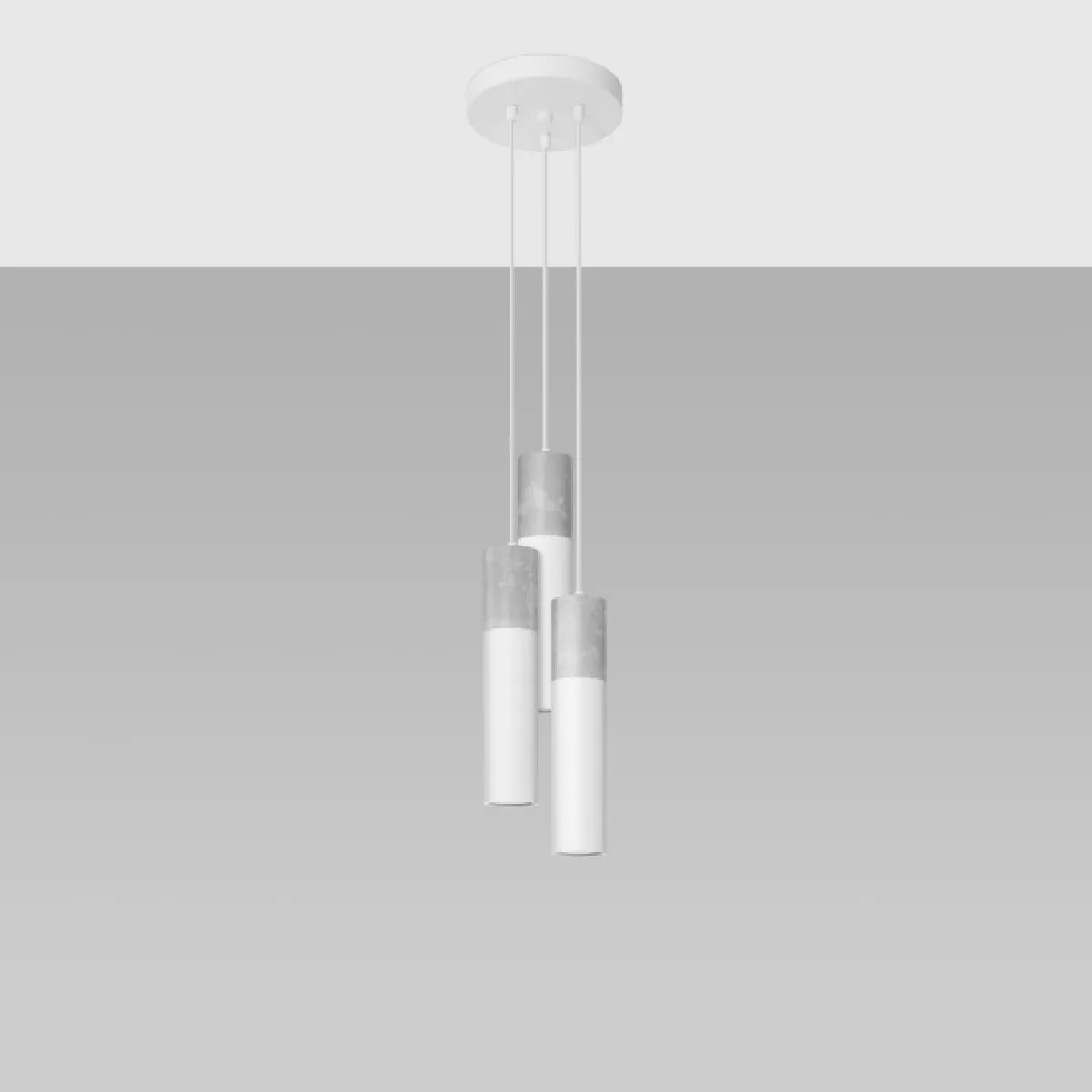 Lampe pendante BORGIO 3P blanc 110 x 20 x 20( h x l x P en cm )