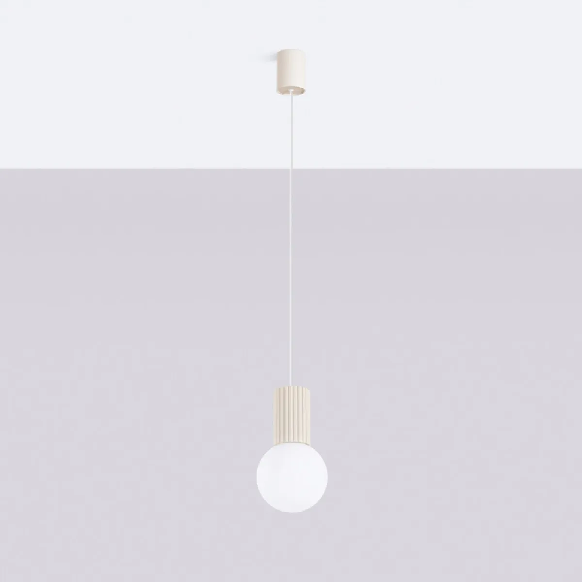 Lampe suspendue HALO 1 beige 120 x 12 x 12( h x l x P en cm )