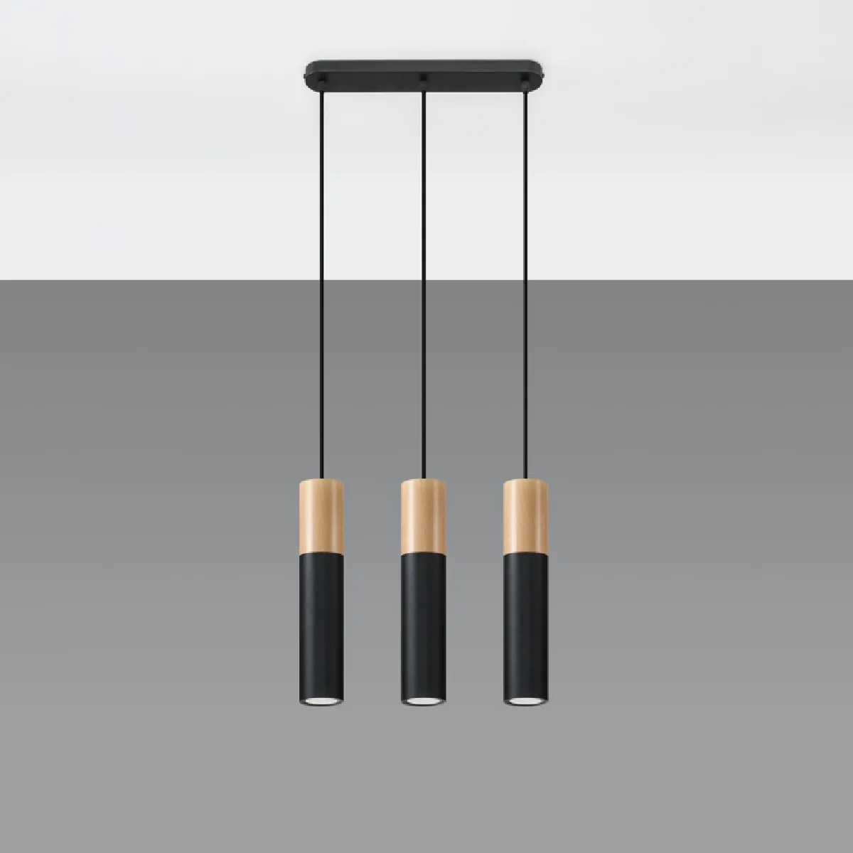 Lampe pendante Coraeor 3 noir 90 x 45 x 6( h x l x P en cm )