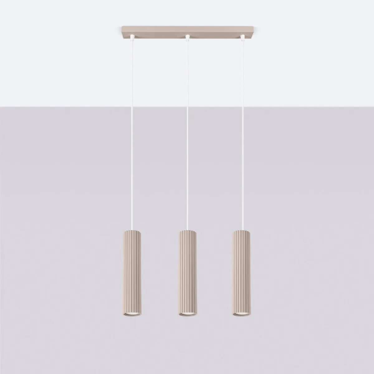 Lampe suspendue Elaen 3L taupe 98 x 45 x 6.5( h x l x P en cm )