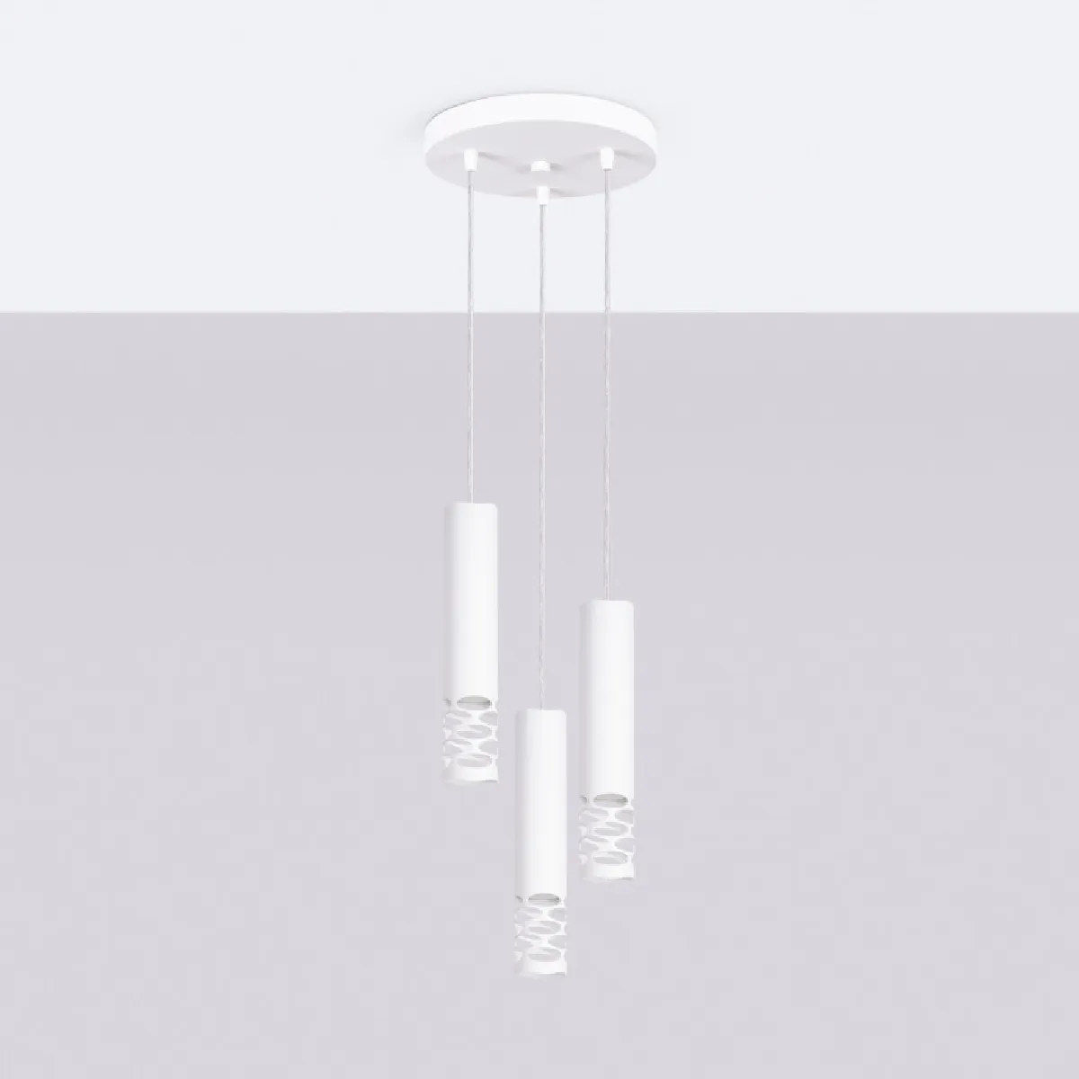 Lampe suspendue LIRO 3P blanc 125 x 25 x 25( h x l x P en cm )