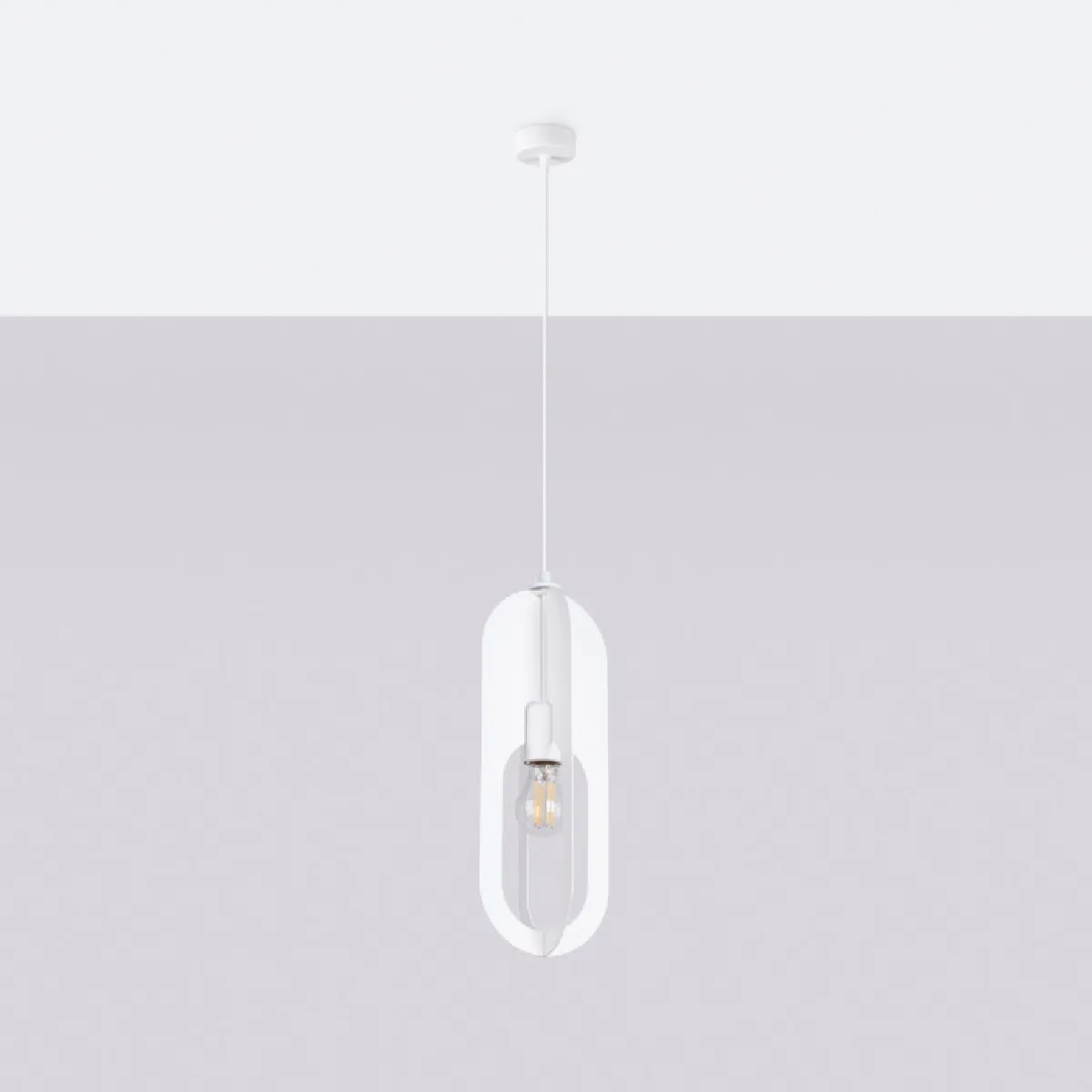 Lampe suspendue Velais 1 blanc 140 x 11 x 11( h x l x P en cm )