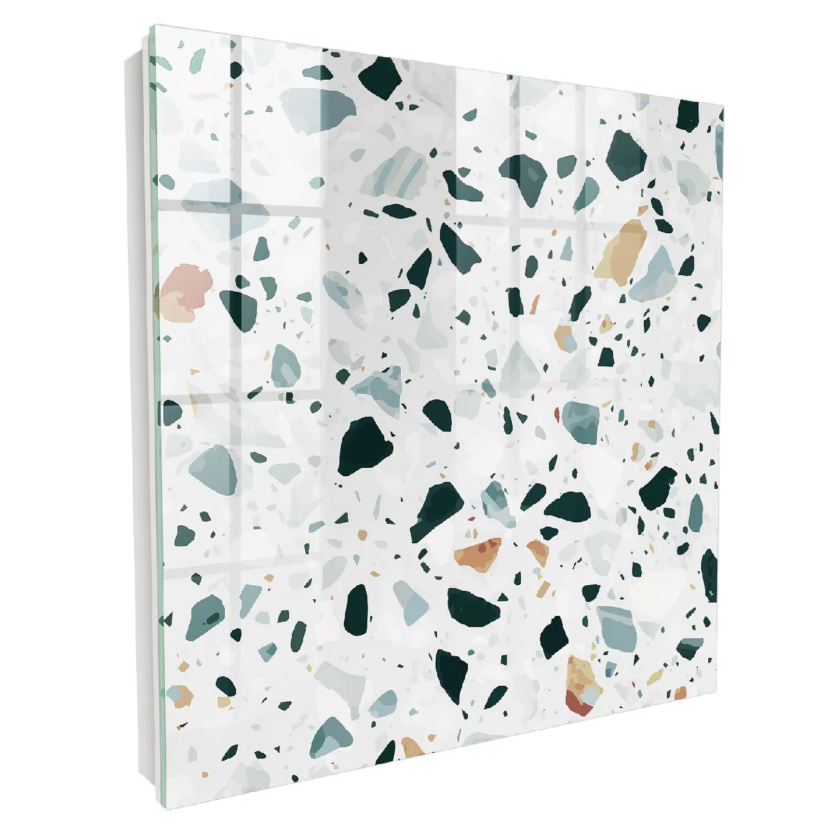 Armoire À Clés - (30 Cm X 30 Cm) - Boîte À Clés Murale - Coffret De Rangement Pour Clés - Couleur Blanche - Ouverture Vers La Gauche - Pour Maison Et Bureau - Galets Colorés