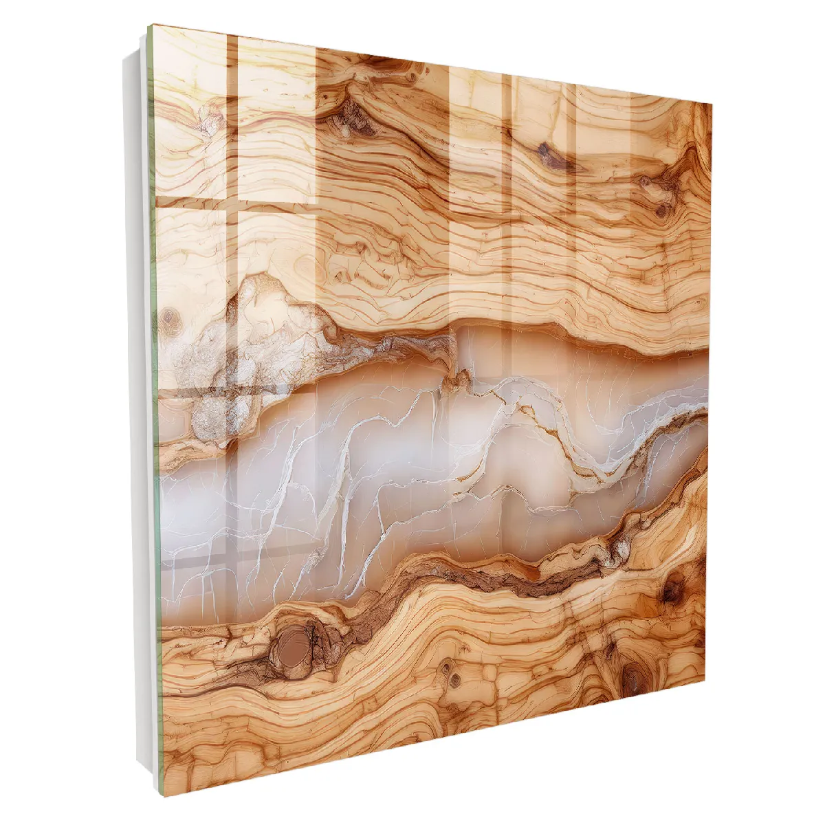 Armoire À Clés - (30 Cm X 30 Cm) - Boîte À Clés Murale - Coffret De Rangement Pour Clés - Couleur Blanche - Ouverture Vers La Gauche - Pour Maison Et Bureau - Motif En Bois