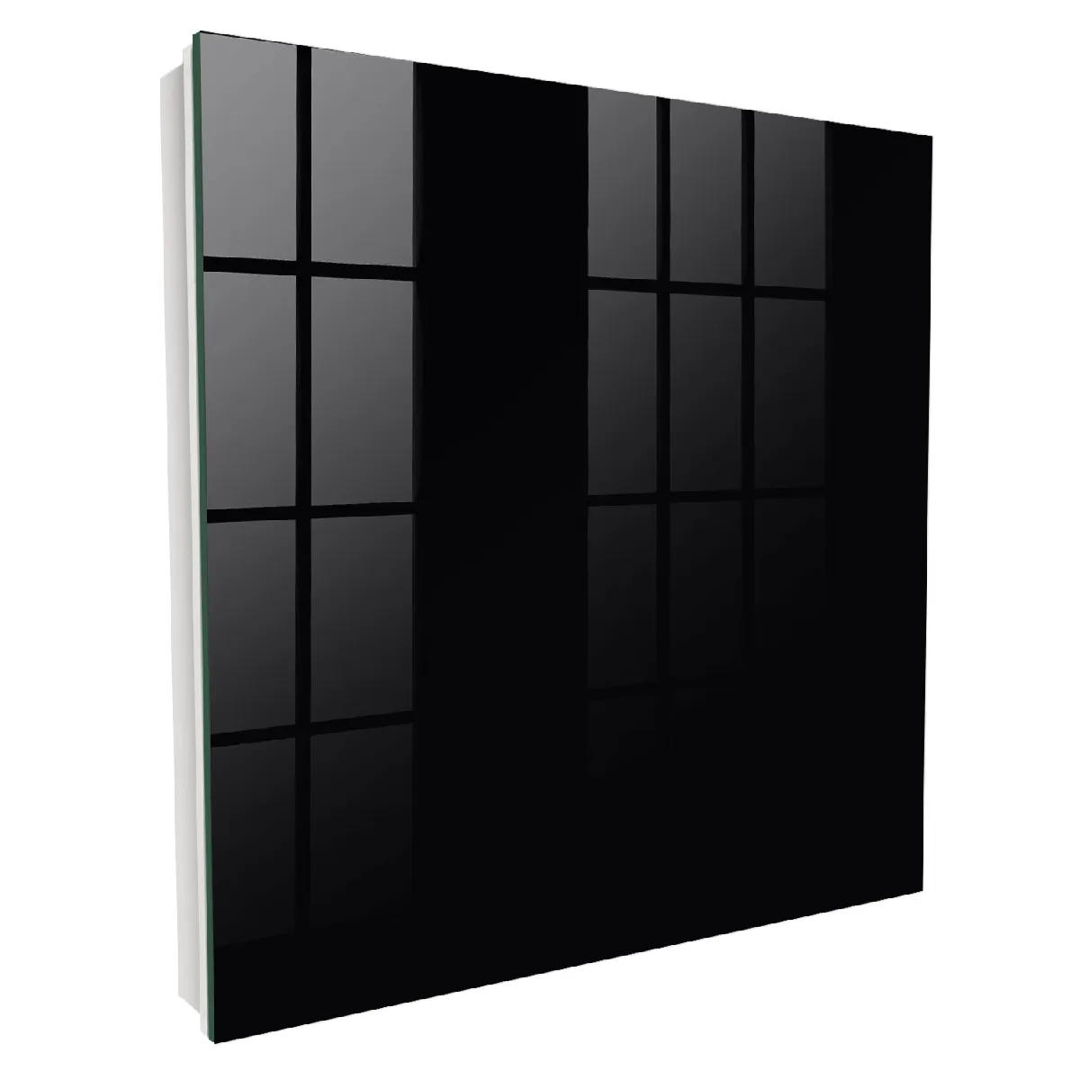 Armoire À Clés - (30 Cm X 30 Cm) - Boîte À Clés Murale - Coffret De Rangement Pour Clés - Couleur Blanche - Ouverture Vers La Gauche - Pour Maison Et Bureau - Noir
