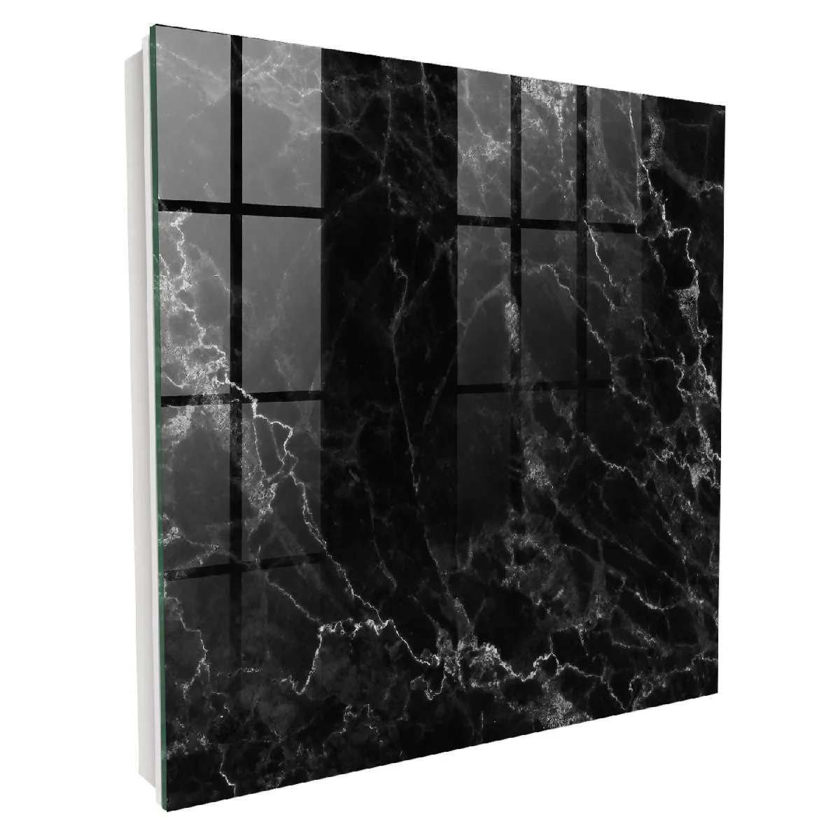 Armoire À Clés - (30 Cm X 30 Cm) - Boîte À Clés Murale - Coffret De Rangement Pour Clés - Couleur Blanche - Ouverture Vers La Gauche - Pour Maison Et Bureau - Motif Marbre