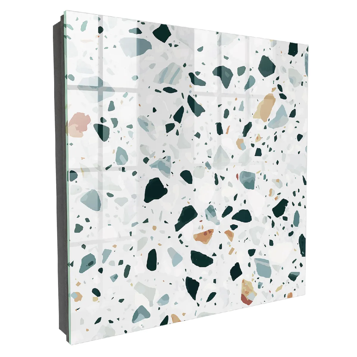 Armoire À Clés - (30 Cm X 30 Cm) - Boîte À Clés Murale - Coffret De Rangement Pour Clés - Couleur Noire - Ouverture Vers La Gauche - Pour Maison Et Bureau - Galets Colorés