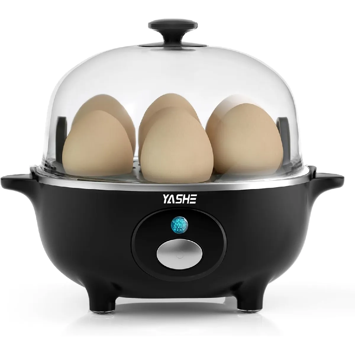 Cuiseur À Œufs, 7 Œufs, 360 W, Plateau Vapeur, Noir