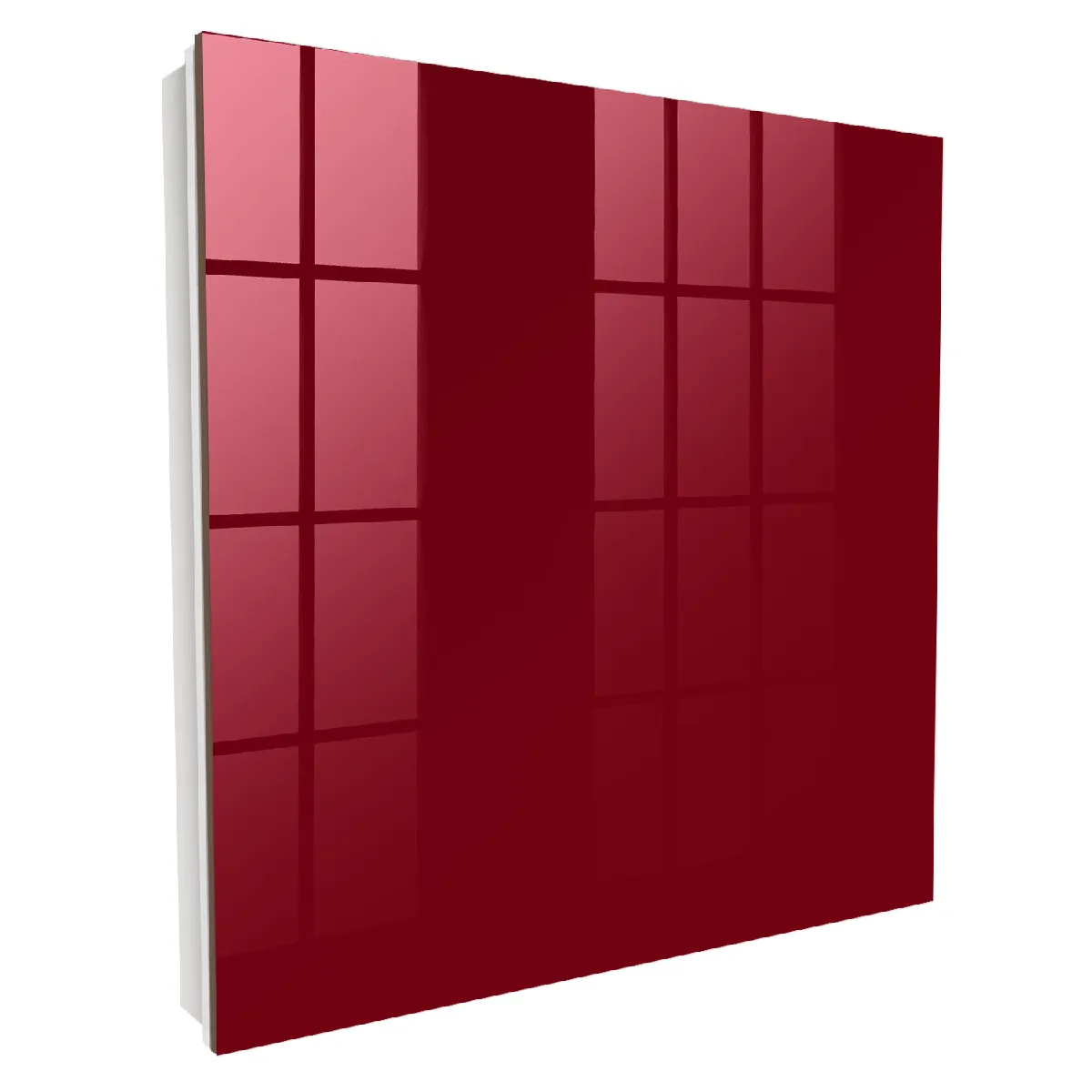 Armoire À Clés - (30 Cm X 30 Cm) - Boîte À Clés Murale - Coffret De Rangement Pour Clés - Couleur Blanche - Ouverture Vers La Gauche - Pour Maison Et Bureau - Bordeaux Vif