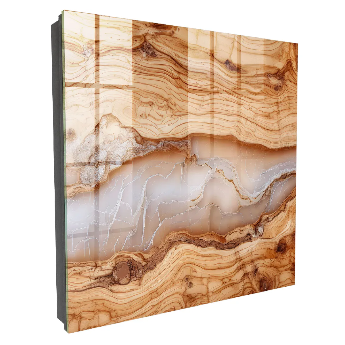 Armoire À Clés - (30 Cm X 30 Cm) - Boîte À Clés Murale - Coffret De Rangement Pour Clés - Couleur Noire - Ouverture Vers La Gauche - Pour Maison Et Bureau - Motif En Bois
