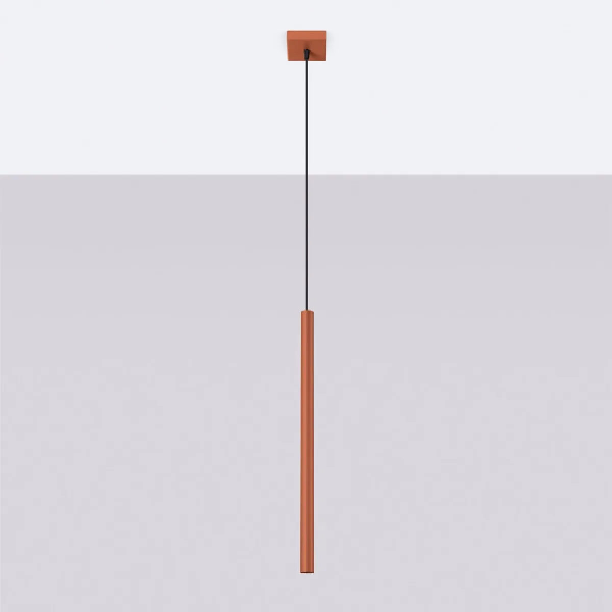 Lampe suspendue Noraaeen 1 rouge ocre 114 x 8 x 8( h x l x P en cm )