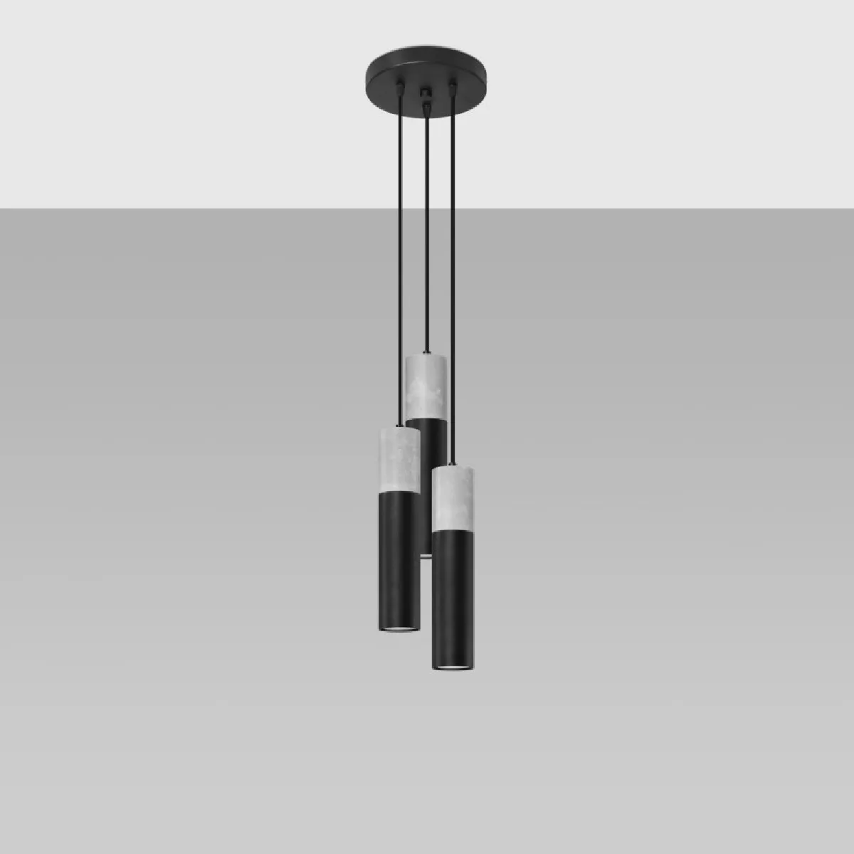 Lampe pendante BORGIO 3P noir 110 x 20 x 20( h x l x P en cm )