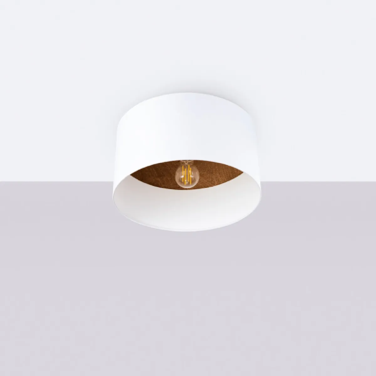 Plafonnier Solaear blanc/marron foncé 20 x 35 x 35( h x l x P en cm )