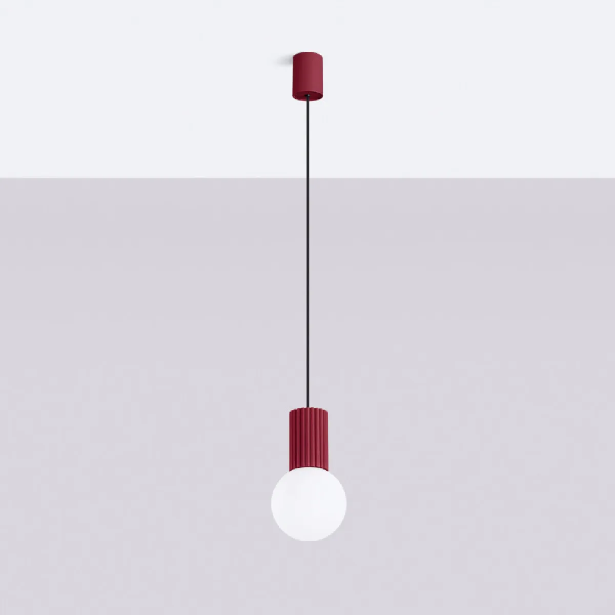 Lampe suspendue HALO 1 bordeaux 120 x 12 x 12( h x l x P en cm )