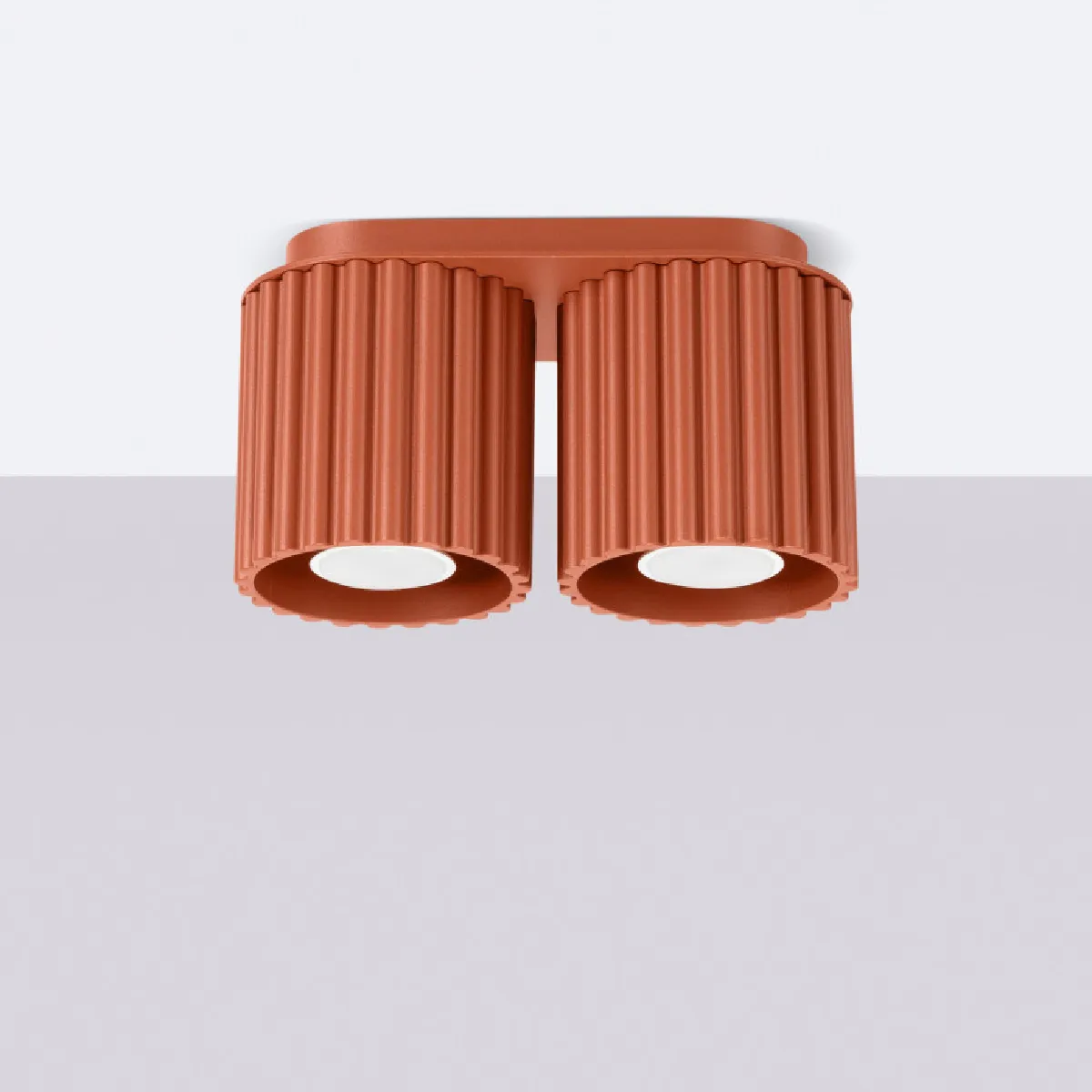 Plafonnier AURA 2 rouge ochra GU10 12 x 21 x 10( h x l x P en cm )