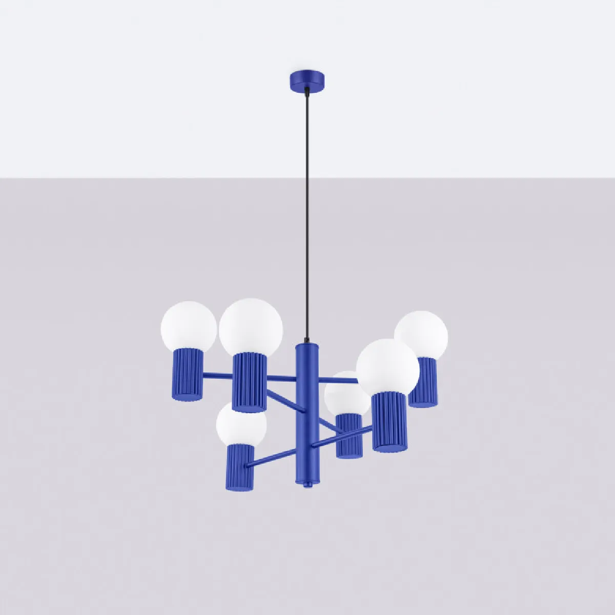 Lustre HALO 6 outremer 230 x 64 x 64( h x l x P en cm )