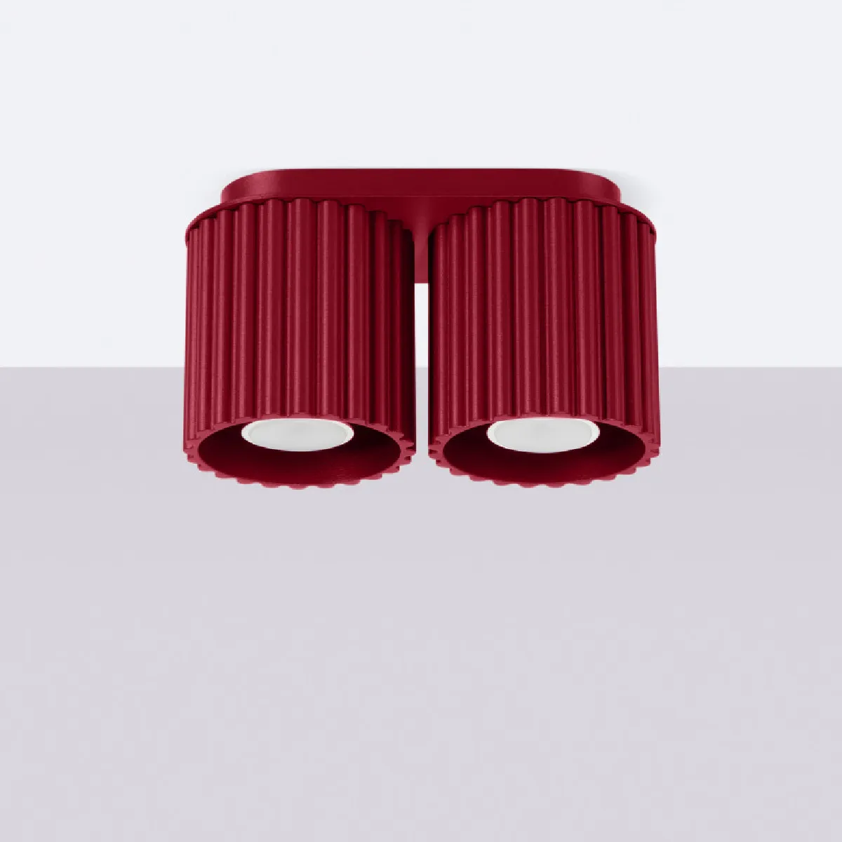 Plafonnier AURA 2 bordeaux GU10 12 x 21 x 10( h x l x P en cm )