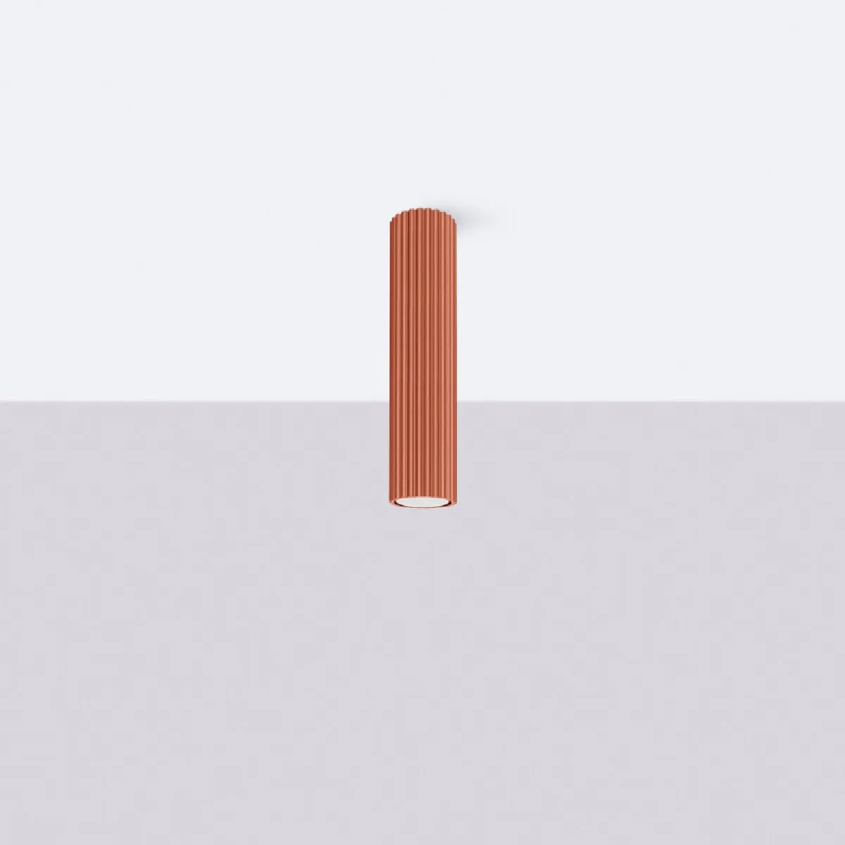 Plafonnier Elaen 30 rouge ocre 30 x 6.5 x 6.5( h x l x P en cm )
