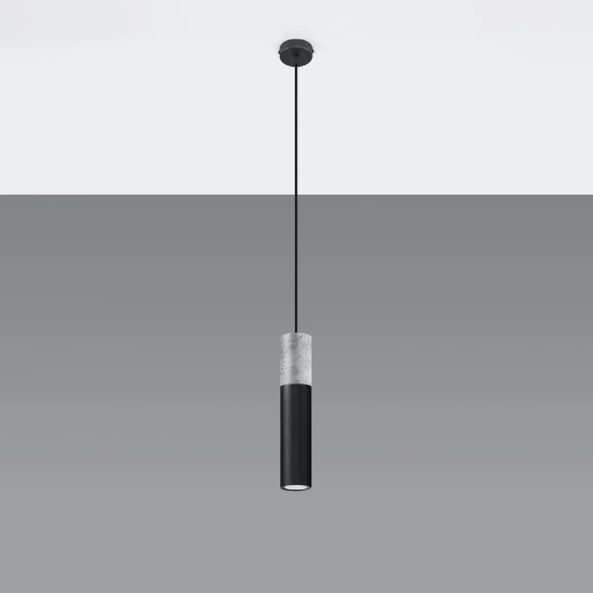 Lampe pendante BORGIO 1 noir 105 x 8 x 8( h x l x P en cm )