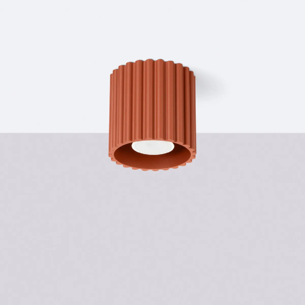 Plafonnier AURA 1 rouge ochra GU10 10 x 10 x 10( h x l x P en cm )