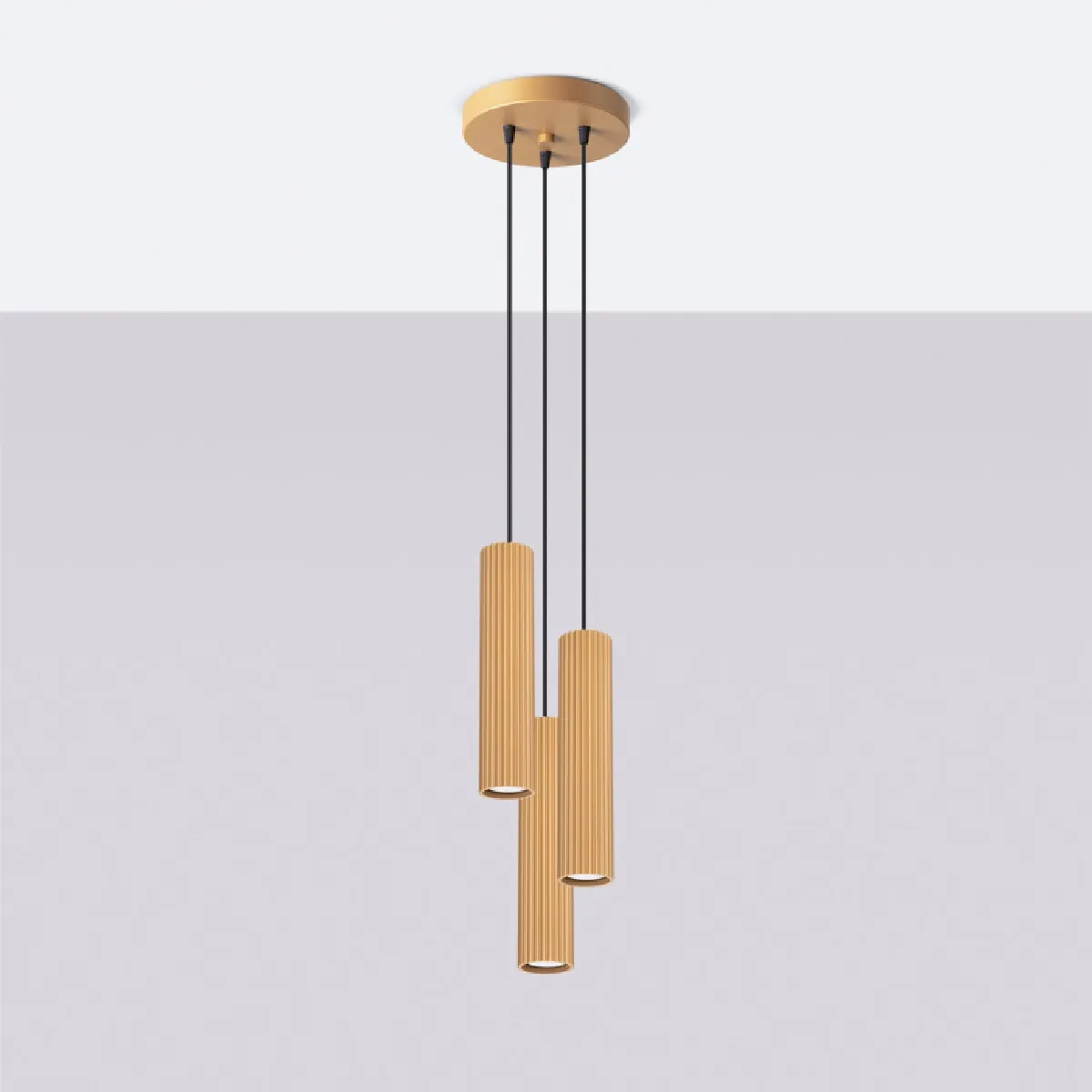 Lampe suspendue Elaen 3P or 108 x 19.5 x 19.5( h x l x P en cm )
