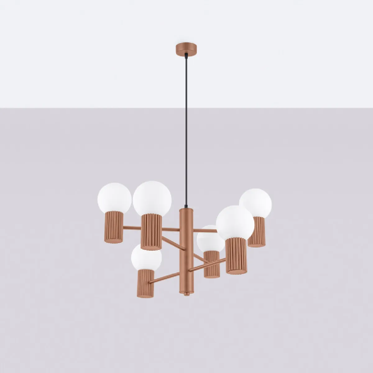 Lustre HALO 6 moka 230 x 64 x 64( h x l x P en cm )
