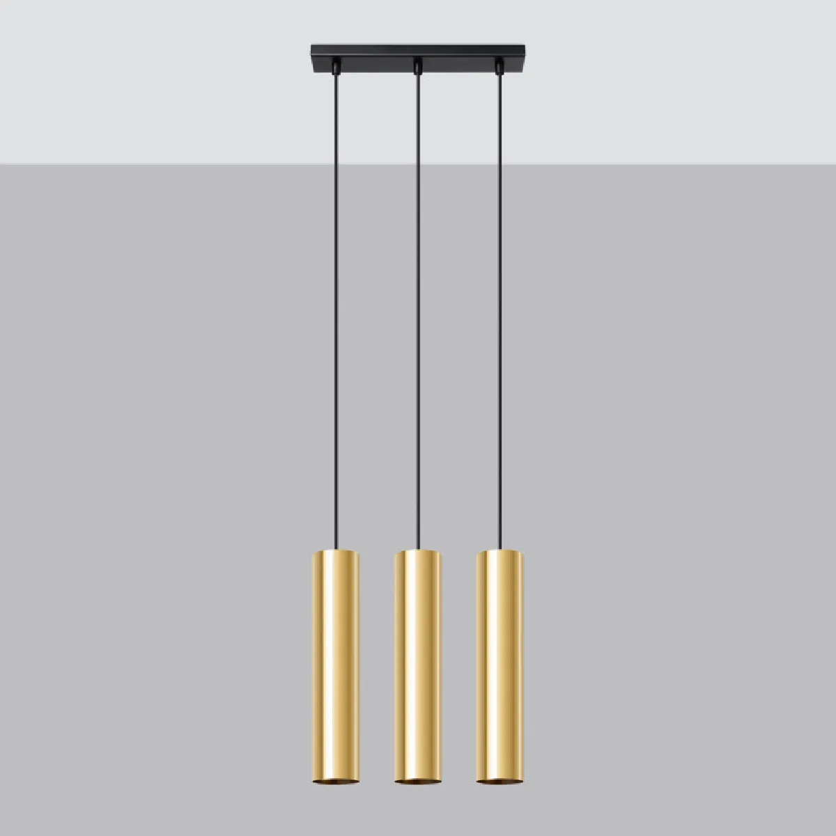 Lampe pendante Noraaena 3 or poli 90 x 45 x 6( h x l x P en cm )
