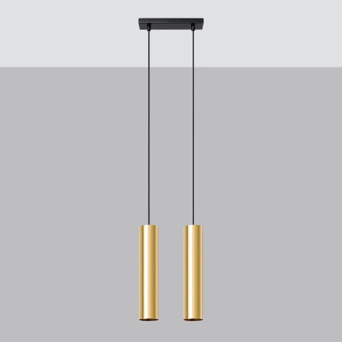 Lampe suspendue Noraaena 2 or poli 90 x 30 x 6( h x l x P en cm )