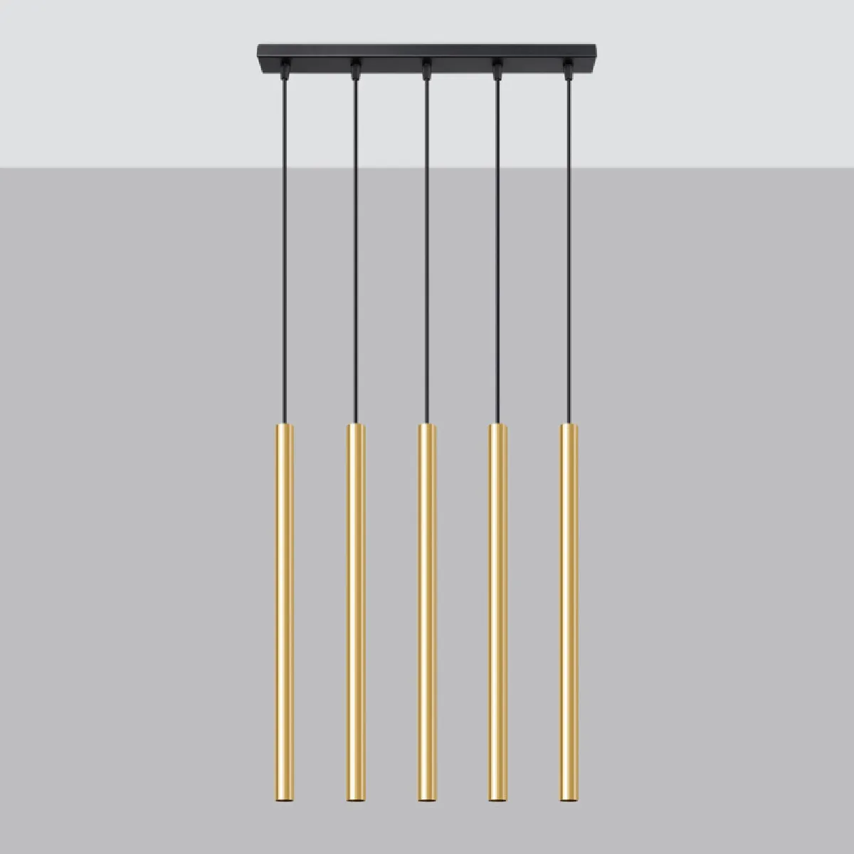 Lampe pendante Noraaeen 5L or poli 90 x 45 x 5( h x l x P en cm )