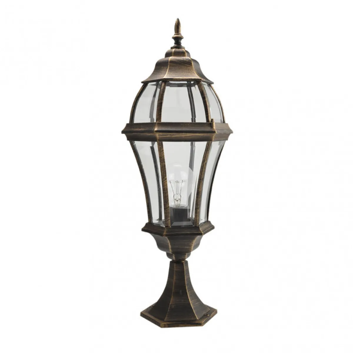 Abrila Becrux Applique Mural Extérieur Classique 1×E27 IP44, Negro / Oro, 64,5X21X21 - Neuf