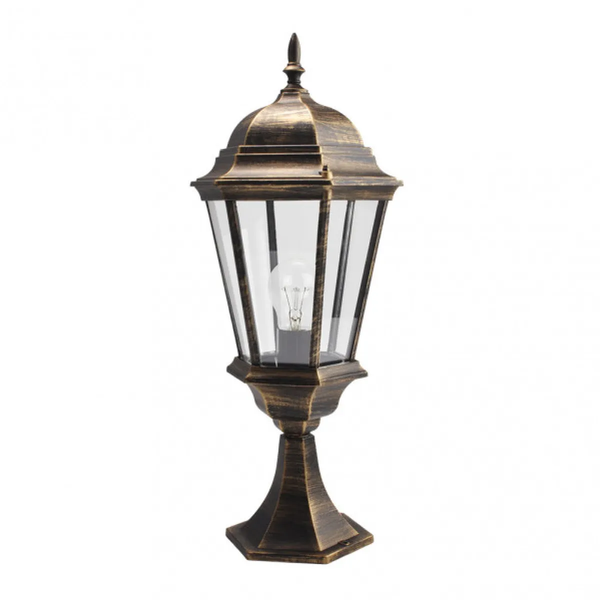 Abrila Regulus Applique Mural Extérieur Classique 1×E27 IP44, Negro / Oro, 56X23X23 - Neuf