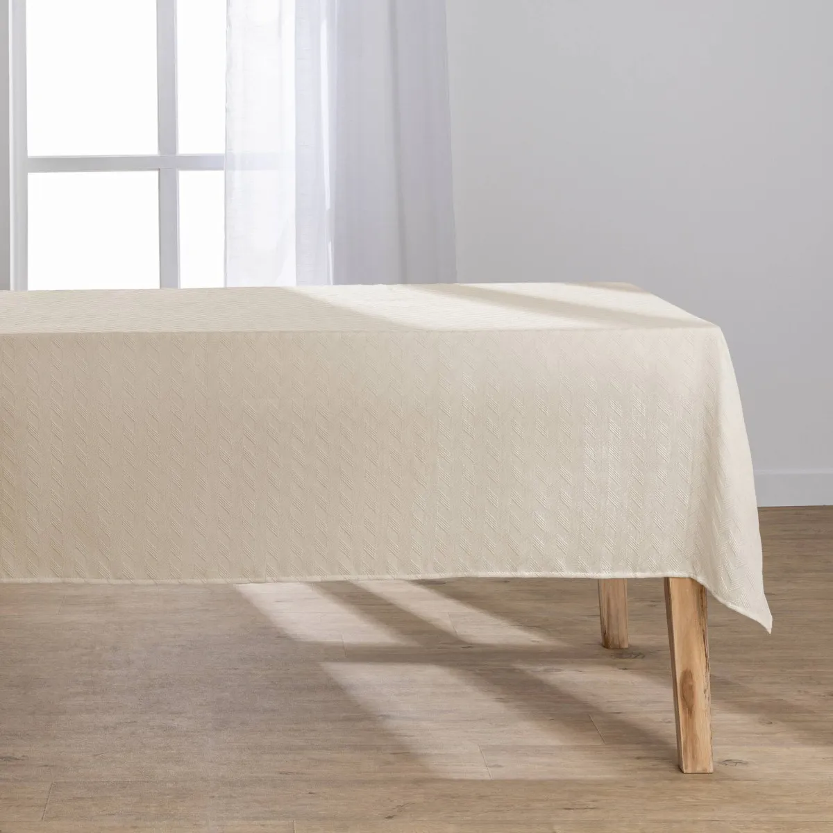 Nappe De Table Jacquard "elyse" 140x240cm Naturel
