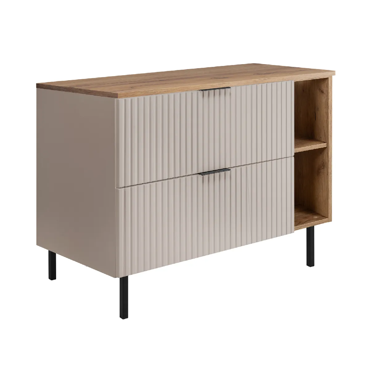 Meuble vasque, Cachemire / Chêne Craft + poignée noire, 100 x 77 x 46 cm