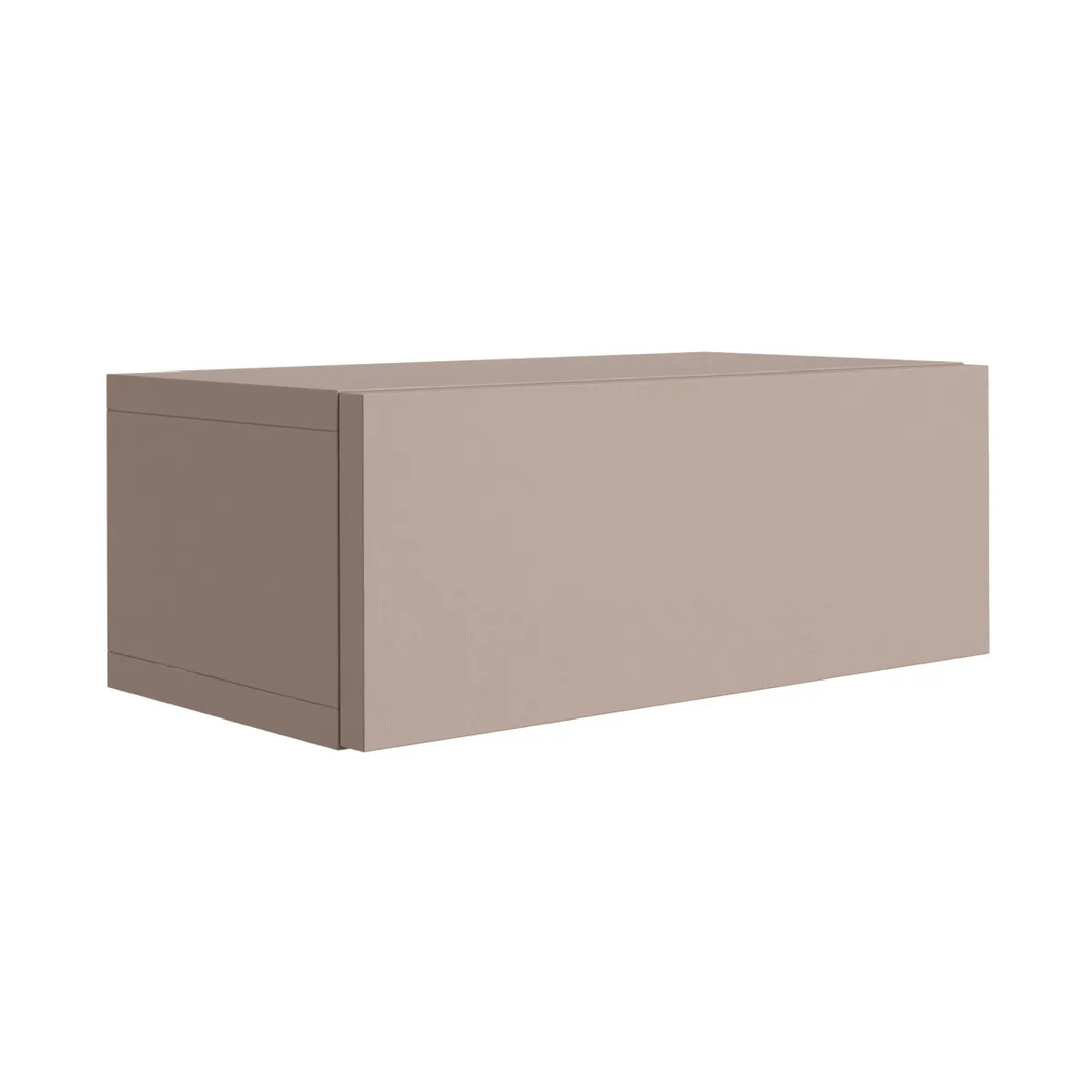 Table de chevet suspendue avec tiroir, façade lisse, Taupe, 40 x 21,6 x 16 cm