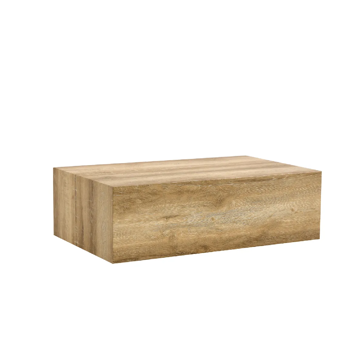 Table Basse Rectangulaire Avec Motif Bois, Patins Antidérapants, En Mdf, Couleur Claire, 90×50×30 Cm